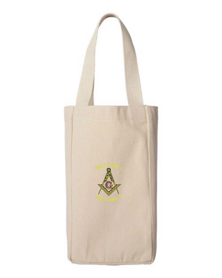 Masonic Two Bottle Wine Tote (image for) Masonic Two Bottle Wine Tote